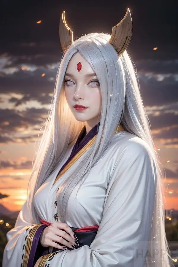 Kaguya Ōtsutsuki with Byakugan eyes in AI art
