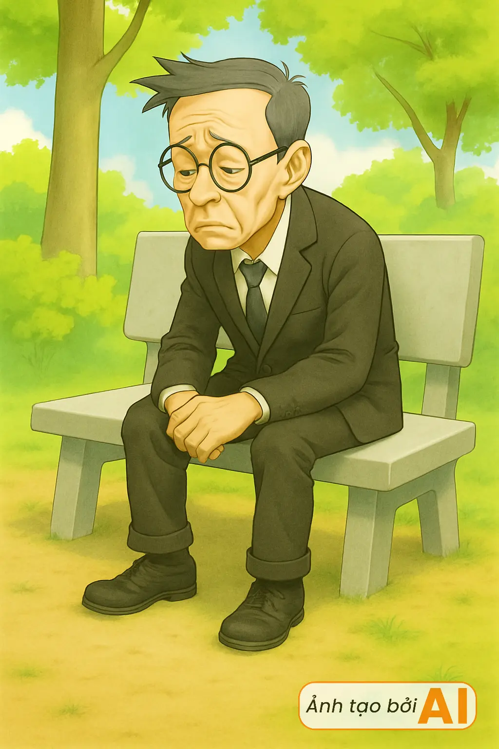 Suneo bankrupt and broke at 50.