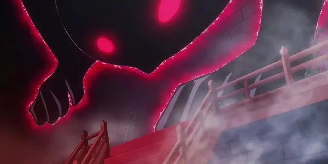 Imu's silhouette in the throne room in One Piece