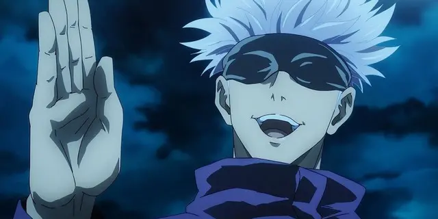 Satoru Gojo smiling and waving