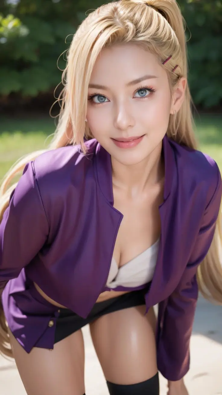Detailed AI artwork of Ino Yamanaka with realistic lighting