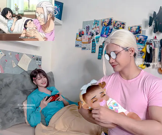 Sakamoto and Shin cosplay interaction