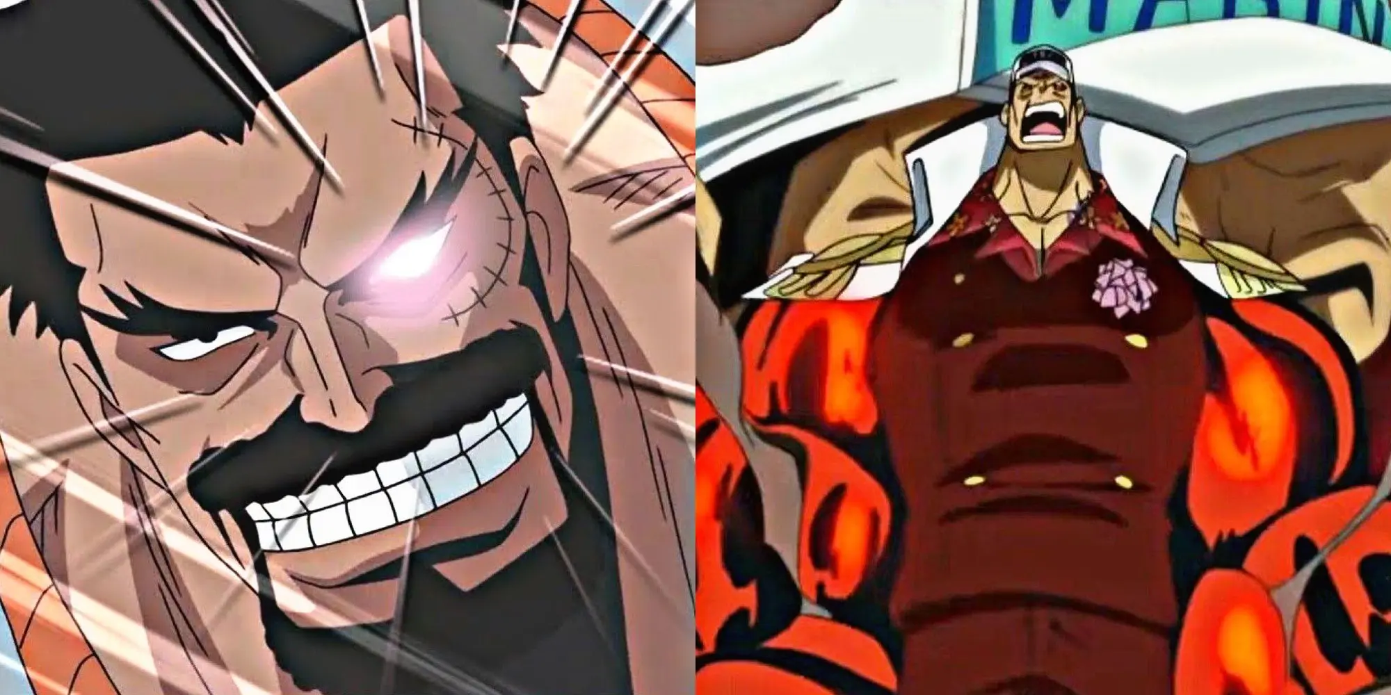 Akainu and Garp with Conqueror's Haki