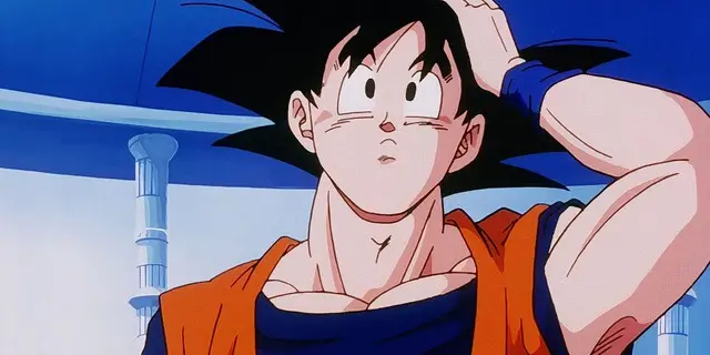 Goku looking confused in Dragon Ball