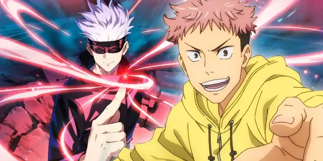 Jujutsu Kaisen characters Itadori and Gojo