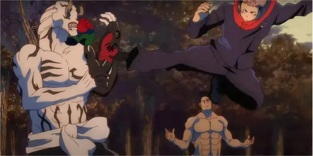 Yuji Itadori and Aoi Todo battle Hanami in Jujutsu Kaisen