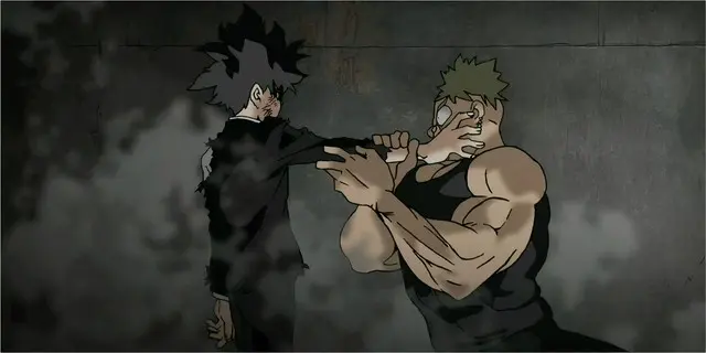 Mob battling Koyama in Mob Psycho 100