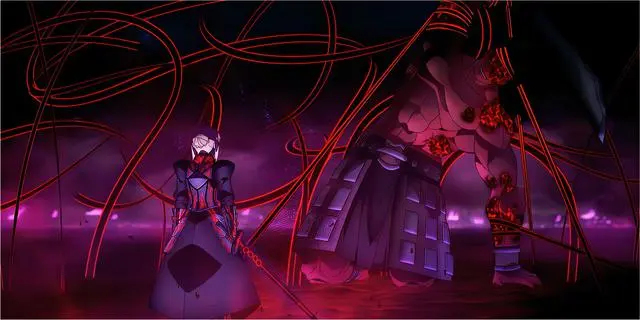 Saber Alter fighting Berserker in Fate/Stay Night Heaven's Feel