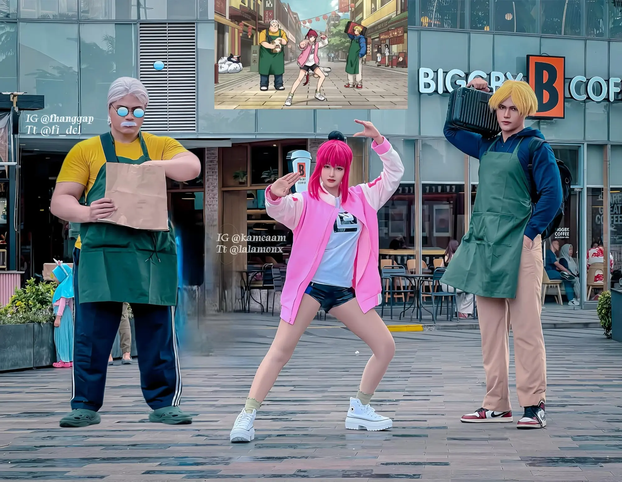 Funny action pose cosplay