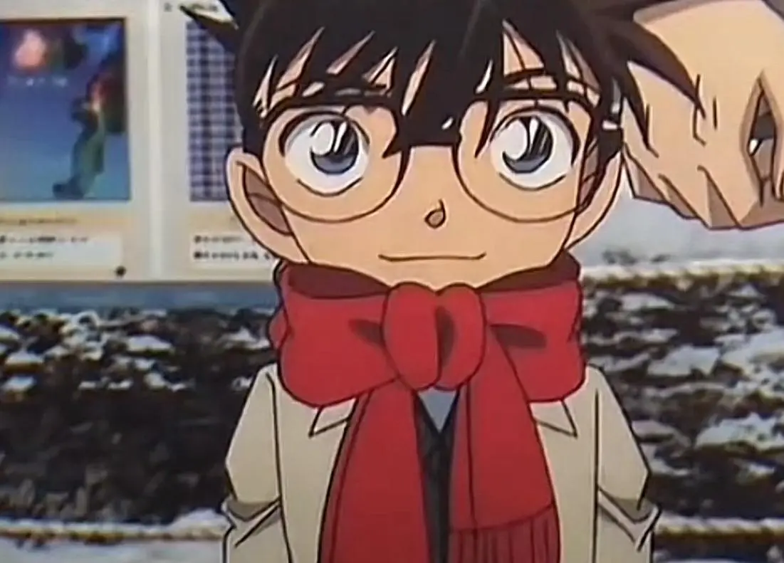 Conan keeps the scarf on throughout the trip even though it doesn’t quite suit him