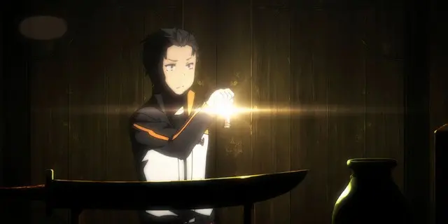 Re:Zero anime scene with Subaru