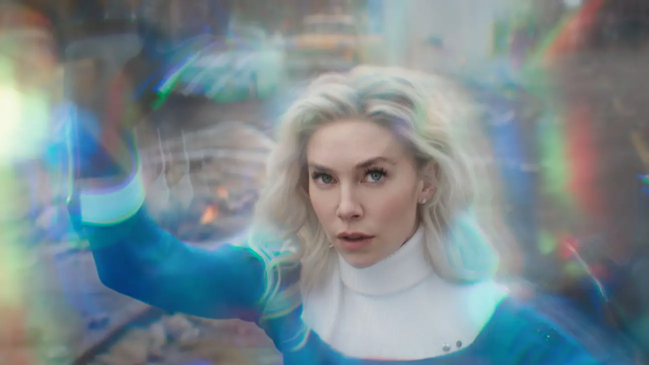Action scene from Fantastic Four: First Steps