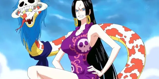 Boa Hancock and Salome defend Luffy in the Marineford War