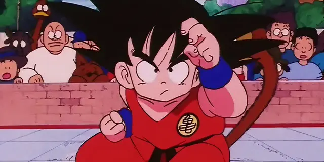 Goku ready to fight in Dragon Ball anime