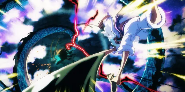 Luffy Gear 5 defeats Kaido in One Piece