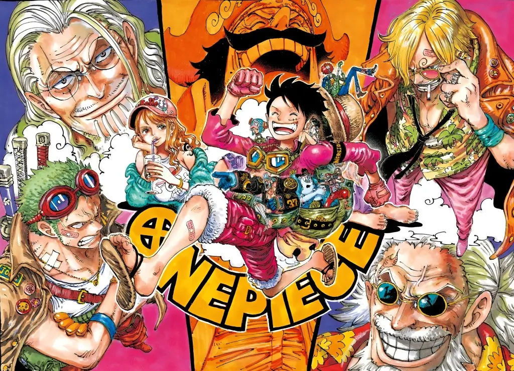 One Piece chapter 1156 cover featuring Straw Hats and Roger Pirates