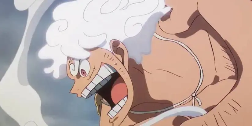 Luffy attacking in Gear 5