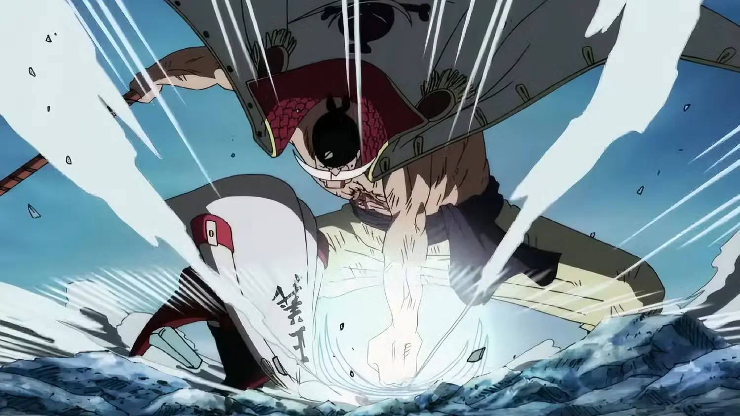 Whitebeard using the Gura Gura no Mi powers