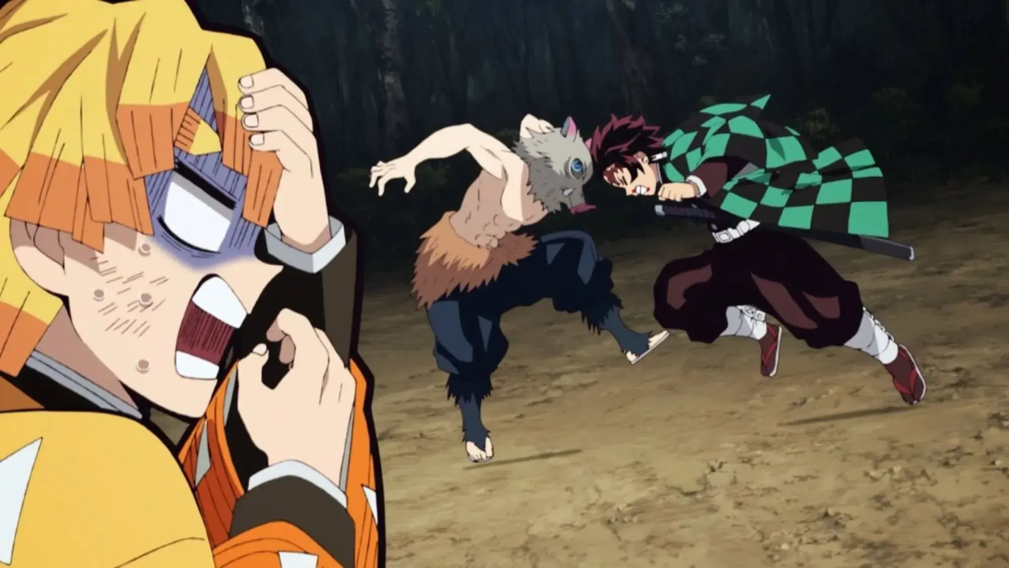 Tanjiro headbutting