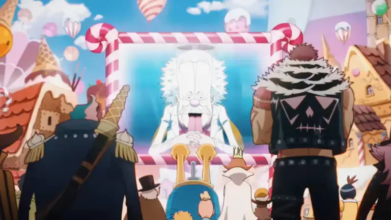 Totto Land characters gathered around the Den Den Mushi