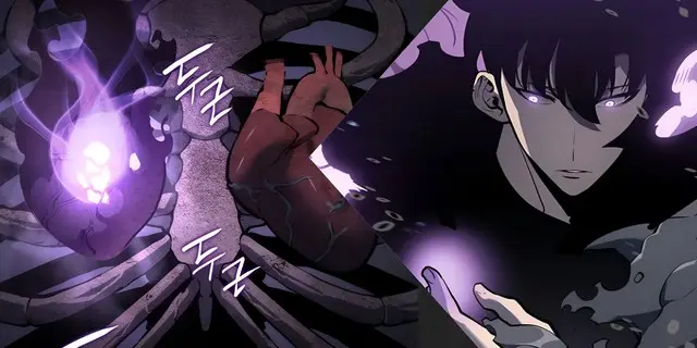 Sung Jinwoo with the Black Heart in Solo Leveling