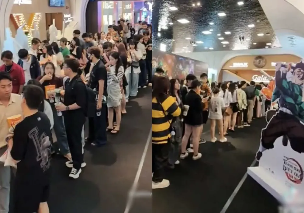 Long lines of fans waiting to watch Demon Slayer: Infinity Castle on opening day (Photo: Galaxy Cinema)