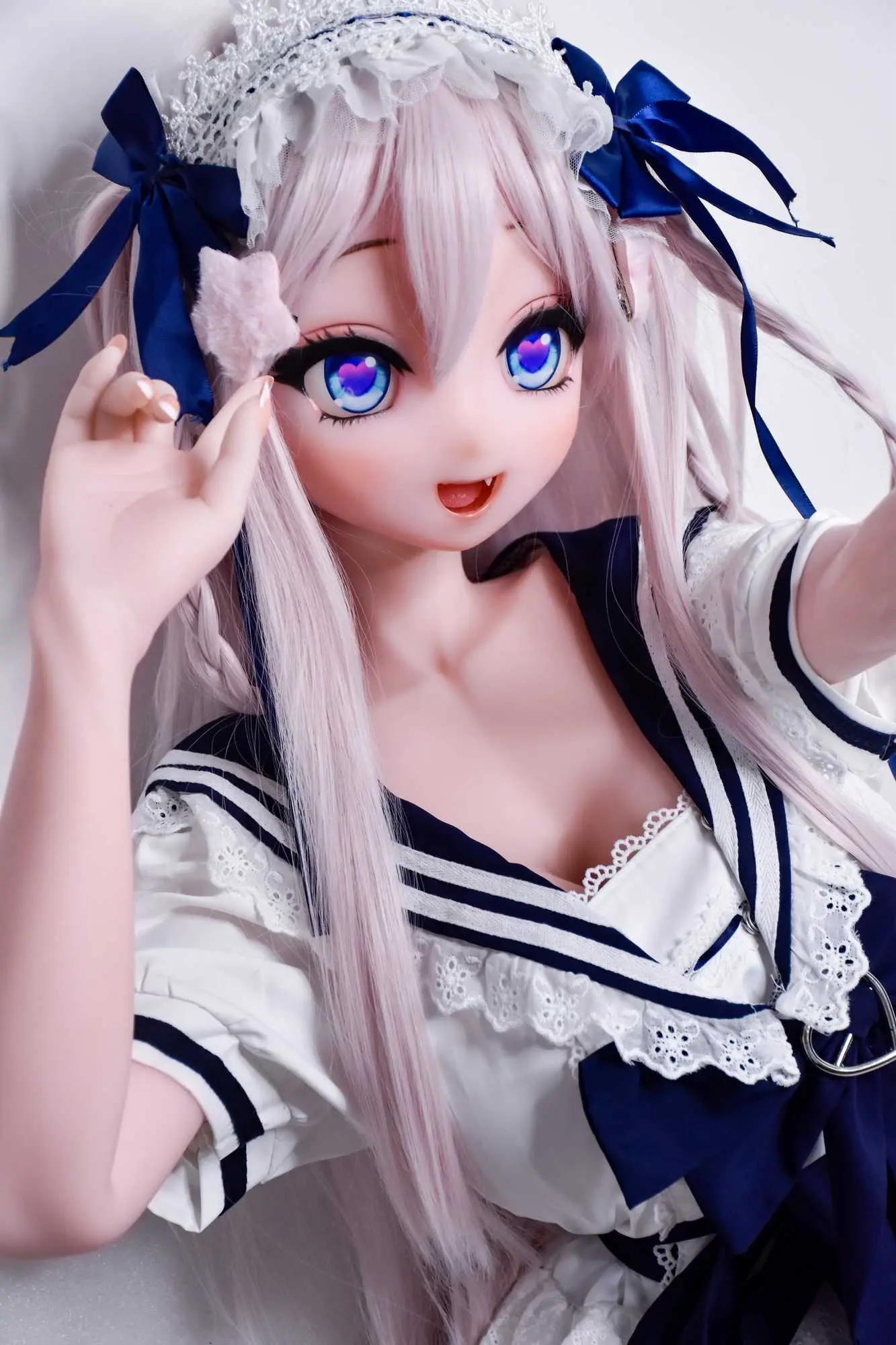 Anime doll with colorful wig