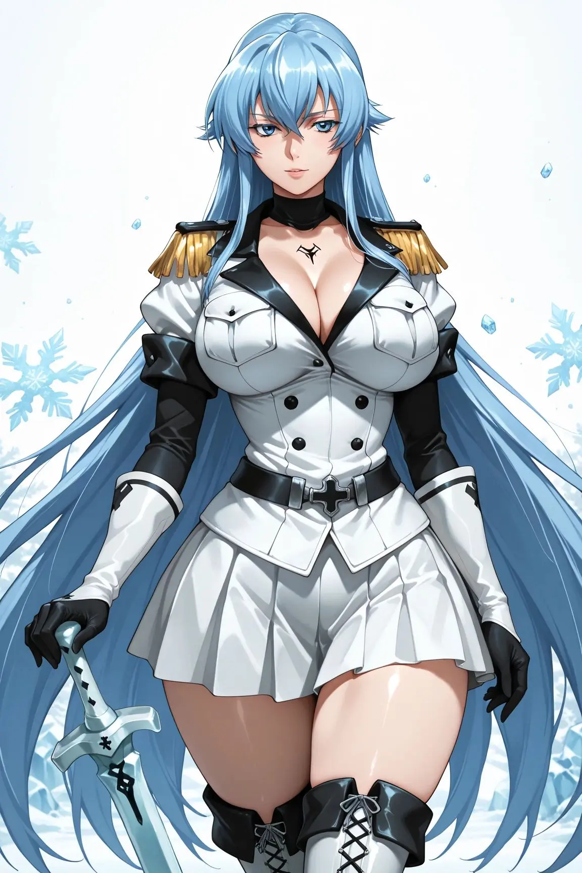 AI-generated image of Esdeath from Akame Ga Kill