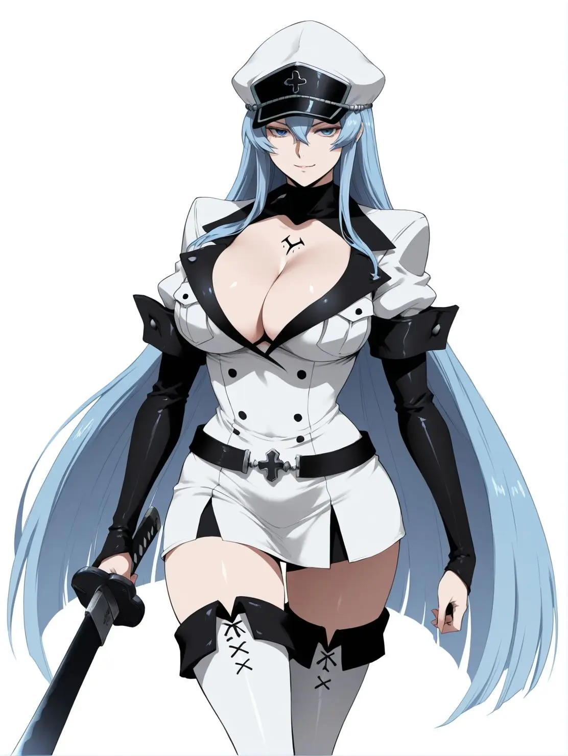 AI-generated portrait of Esdeath