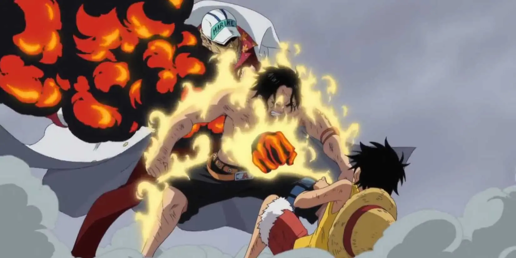 Akainu kills Ace in front of Luffy in One Piece