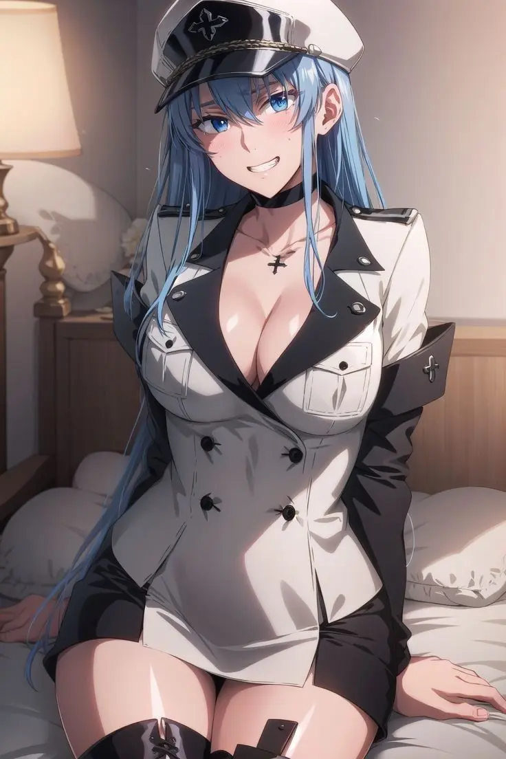 AI art showing Esdeath in her military uniform