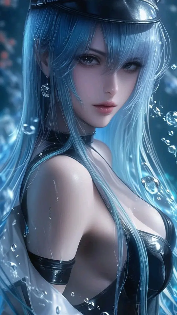 Esdeath AI art featuring her white coat and military hat