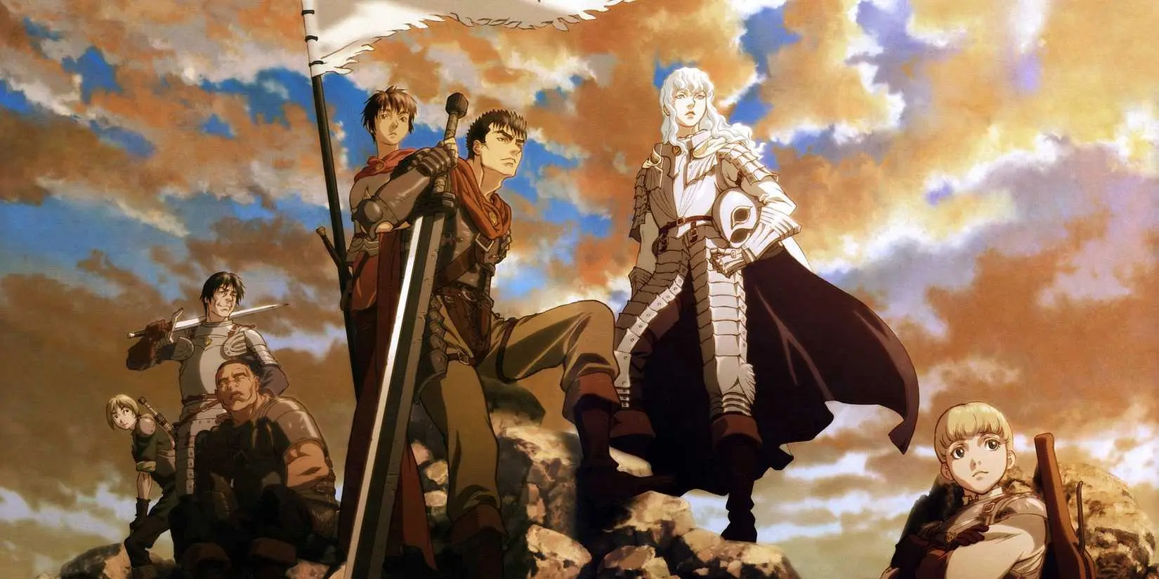 Berserk 2016 anime characters Guts and Griffith