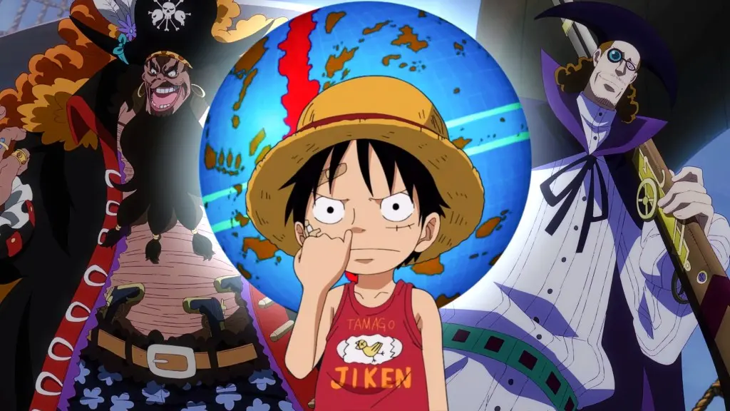 Luffy with Blackbeard and Van Augur in the background
