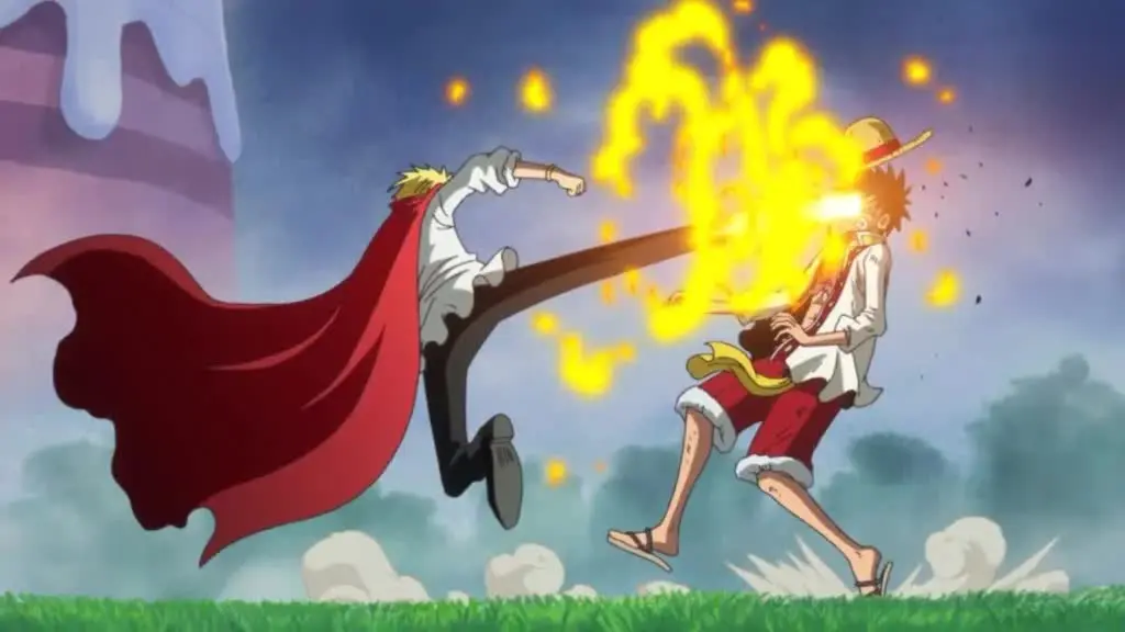Luffy fights Sanji