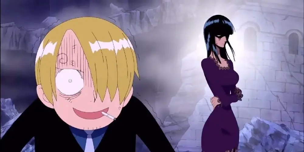 Robin glaring at Sanji