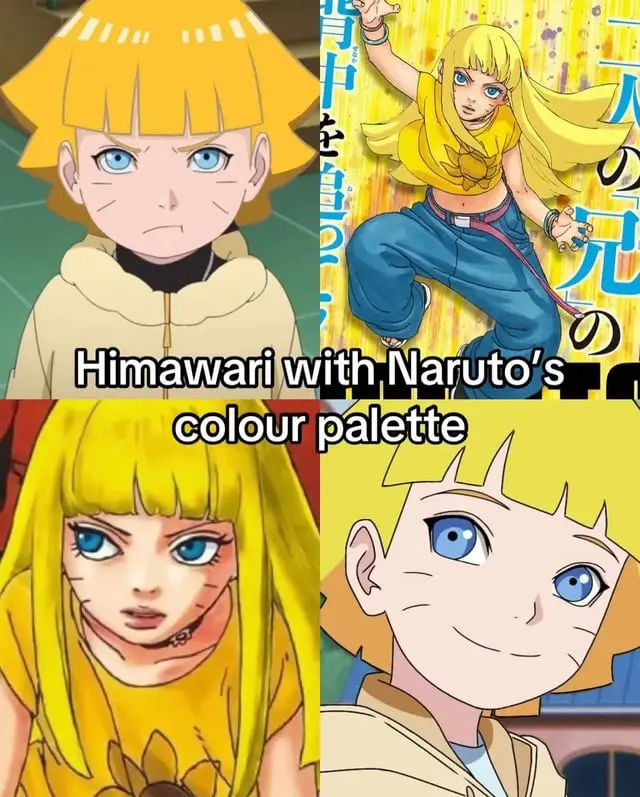 Creative Boruto fan art with hair color swaps