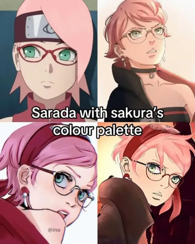 Fan redesign of Boruto characters with swapped hair colors