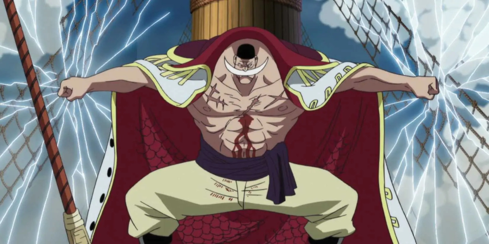 Whitebeard using his Devil Fruit powers in One Piece