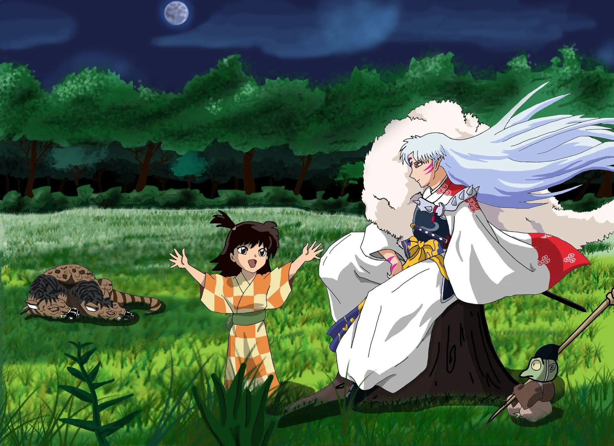 Rin and Sesshoumaru
