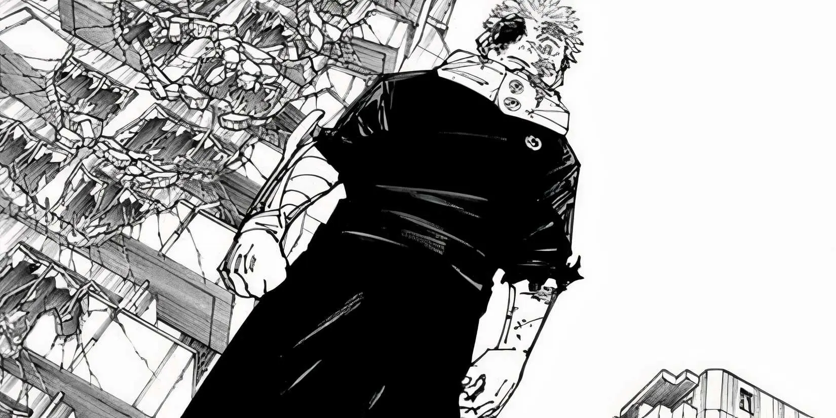 Yuji standing over Sukuna in Jujutsu Kaisen