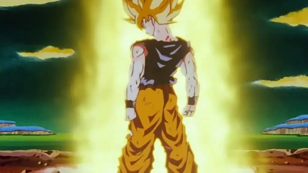 Goku first Super Saiyan transformation