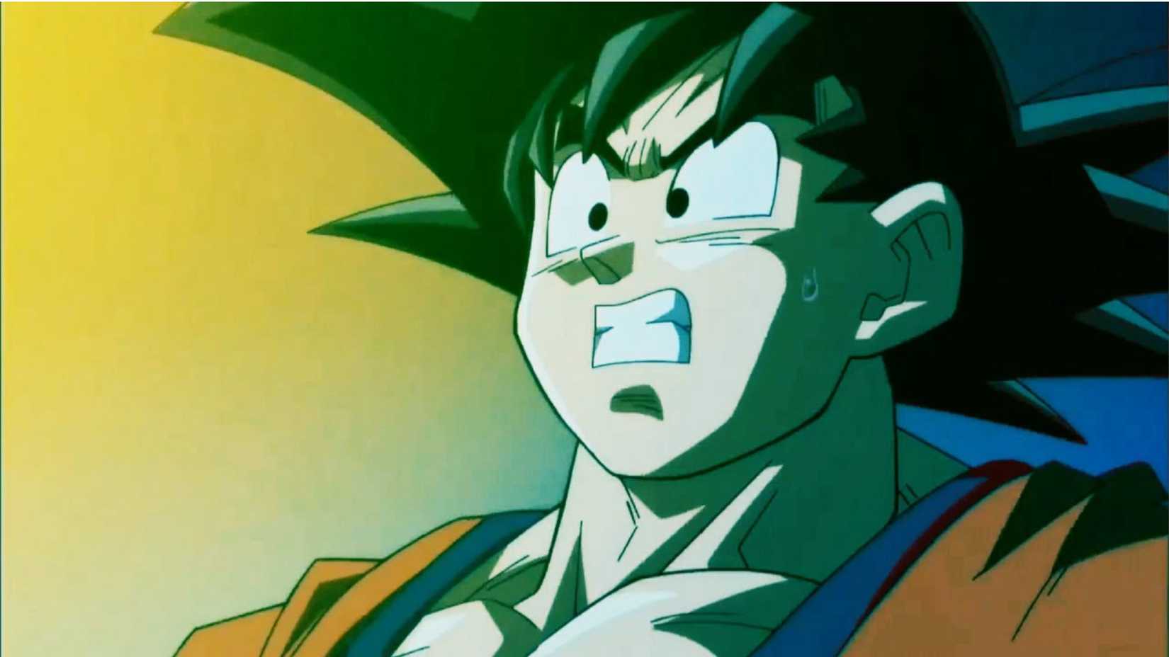 Goku looking vulnerable