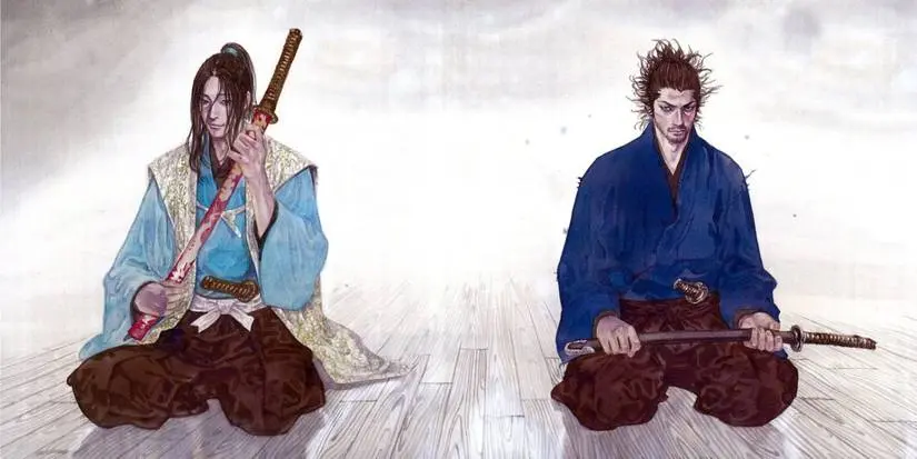 Kojiro and Musashi confrontation in Vagabond