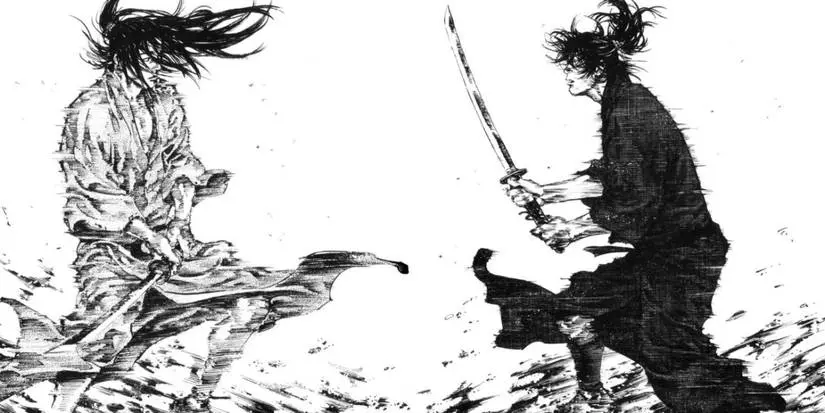 Kojiro and Musashi in Vagabond manga