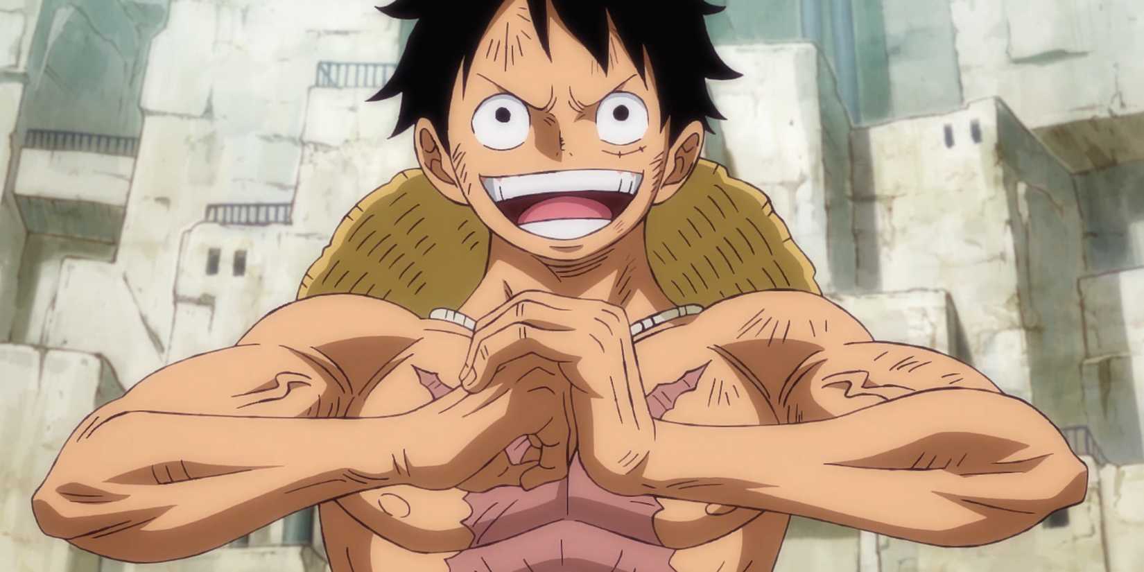 Luffy from One Piece getting ready to fight