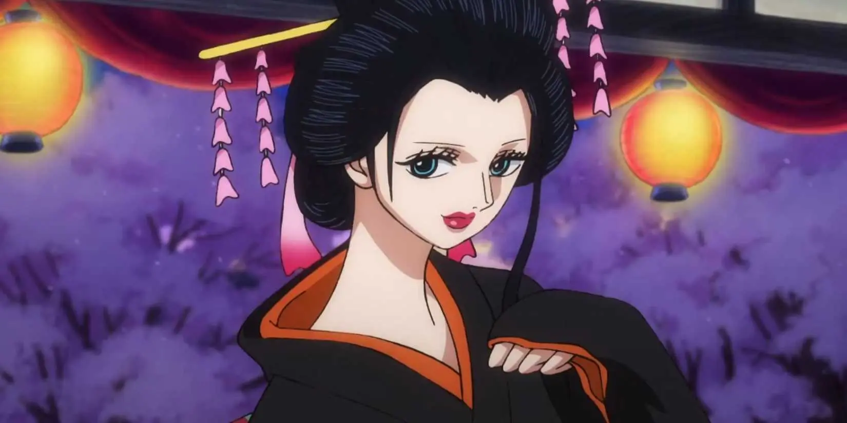 Nico Robin infiltrates Orochi's castle in One Piece