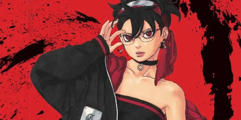 Sarada using her Mangekyo Sharingan in Boruto