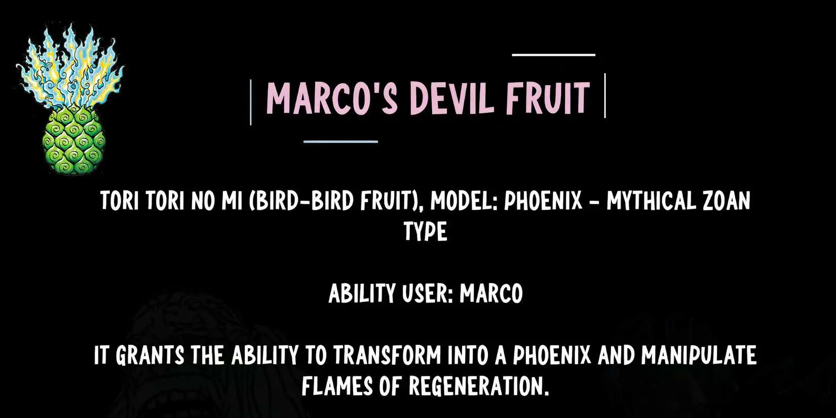 Marco's Phoenix Devil Fruit design