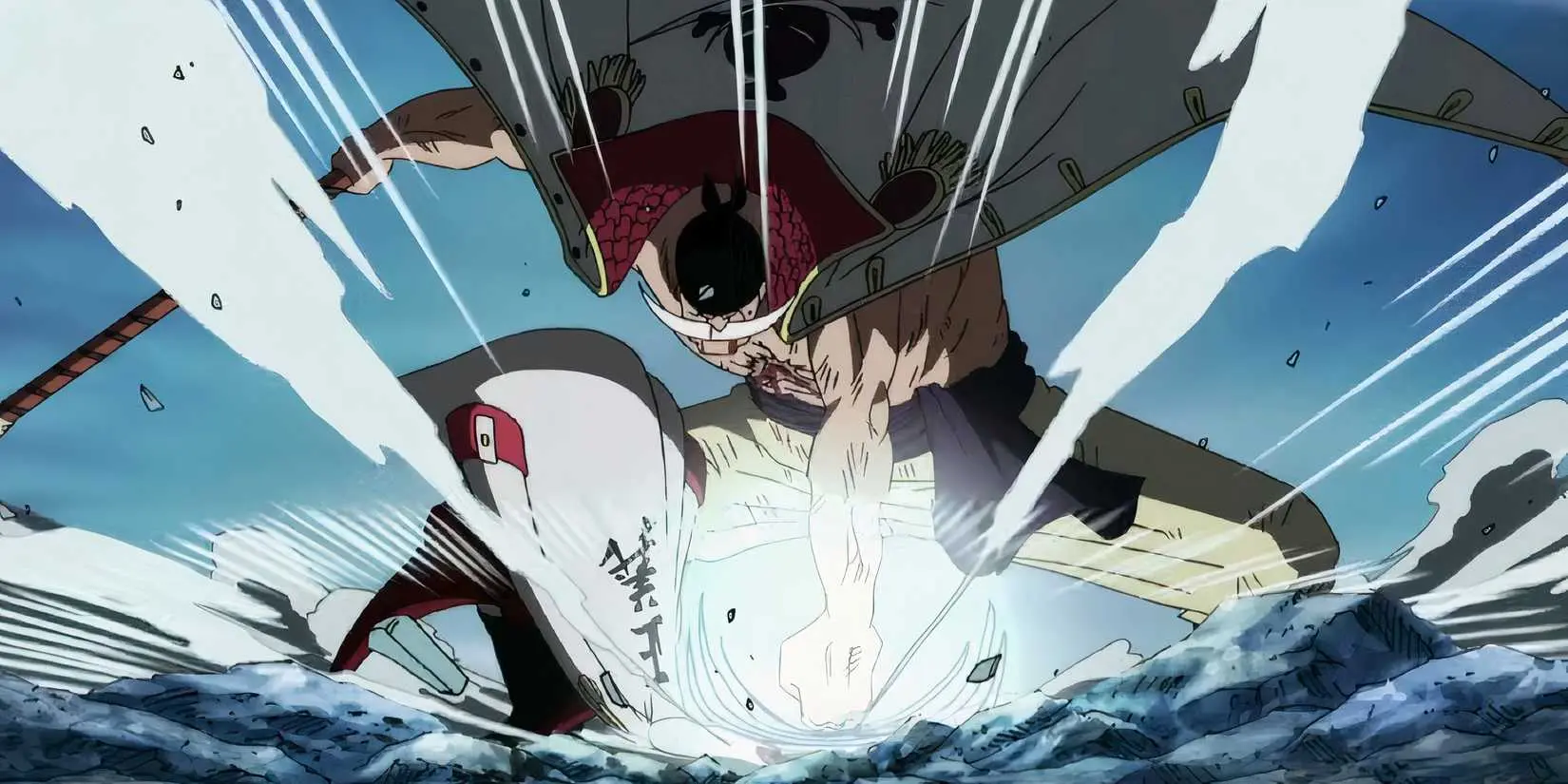 Whitebeard using Gura Gura no Mi power